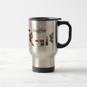 Mug De Voyage Salon élégant de rouge à lèvres de maquillage 
