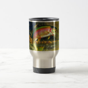 Mug De Voyage Sauts de truites de la rivière Rainbow