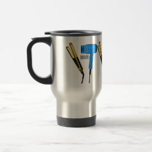 Mug De Voyage Sèche-cheveux & lisseuse-cheveux illustration