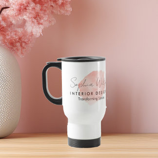 Mug De Voyage Signature Aquarelle Professionnelle Élégante pour