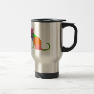 Mug De Voyage Silhouette de chat en Low Poly