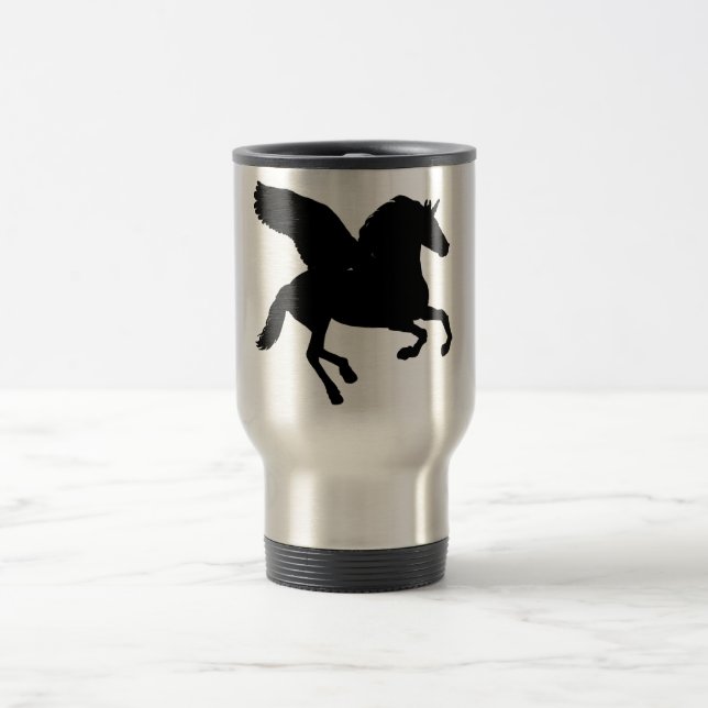 Mug De Voyage Silhouette de la licorne ailée (Centre)