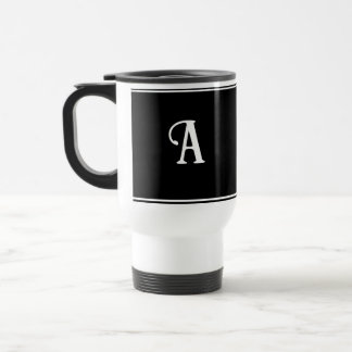 Mug De Voyage Simple et élégant Noir et Blanc Personnalisé initi