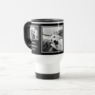 Mug De Voyage Simple noir et blanc Trois photos minimaliste