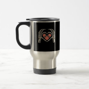 Mug De Voyage Skeleton Hand Heart Skateboard Valentines Day Funn