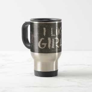 Mug De Voyage SlipperyJoe's J'aime les filles tableau noir sale 