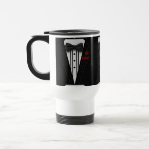 Mug De Voyage Smoking avec le monogramme de cravate d'arc