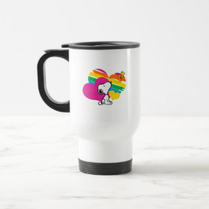 Mug De Voyage Snoopy et Woodstock Coeurs arc-en-ciel