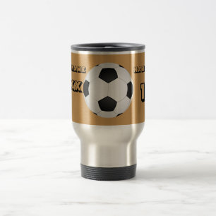 Mug De Voyage Soccer noir personnalisé