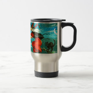 Mug De Voyage Sorcière volante et chat noir Halloween