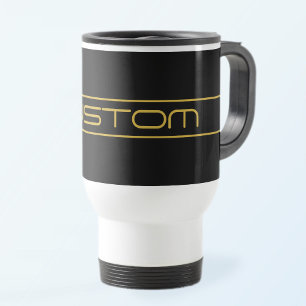 Mug De Voyage Style moderne Editable Or Texte & Grilles