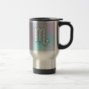 Mug De Voyage Symbole de Scorpio Zodiac dans Mother of Pearl Dec