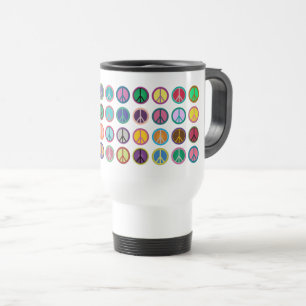 Mug De Voyage Symboles de paix colorés