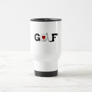 Mug De Voyage T-shirts et cadeaux rouges de golf de coeur