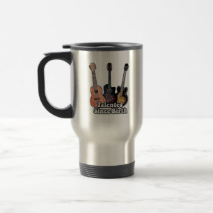 Mug De Voyage Talentueux depuis la naissance. Guitare colorée vi