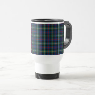 Mug De Voyage Tartan bleu-foncé et vert de clan de Malcolm