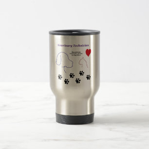 Mug De Voyage Technicien vétérinaire - empreintes de pattes su
