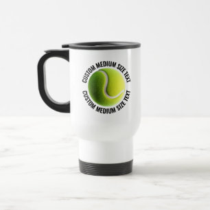 Mug De Voyage Tennis Personnalisé Texte Blanc Taille Moyenne Per