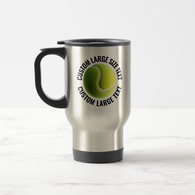Mug De Voyage Tennis Personnalisés avec Texte Personnalisé de Gr (Gauche)
