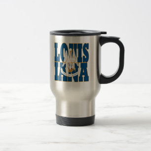 Mug De Voyage Texte du drapeau de l'État de Louisiane