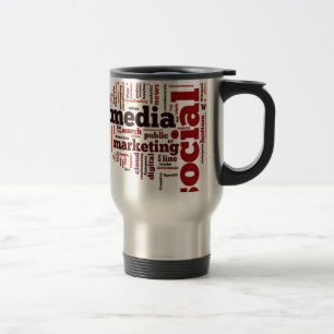 Mug De Voyage texte social de médias de mot-nuage