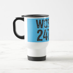 Mug De Voyage Texte usé et rayé Workout 247365 bleu