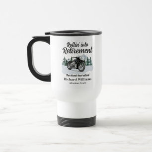 Mug De Voyage Thème de voyage de retraite Moto classique en roue