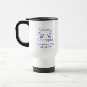 Mug De Voyage Thérapeute de massage : Copies bleues de main