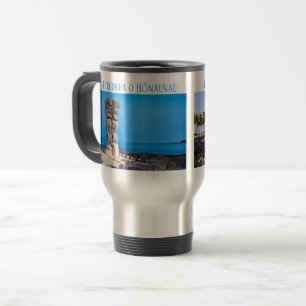 Mug De Voyage Tiki Couple & Black Lava, Big Island, Hawaii,