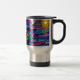 Mug De Voyage Tortue de mer (bleu / rose)