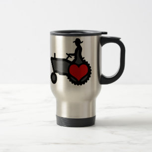 Mug De Voyage Tracteur avec amour de coeur le pays