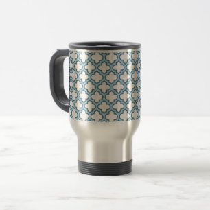 Mug De Voyage Trellis bleu blanc et bébé, treillis, Quatrefoil