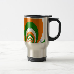 Mug De Voyage Tricolor d'un safran très profond, blanc VERT