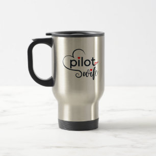 Mug De Voyage Typographie de femme de pilote & Avion Simple,Mini