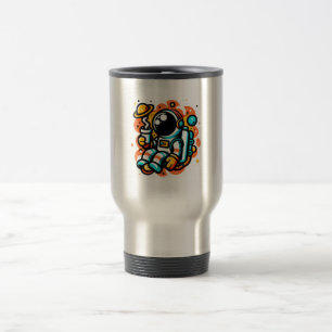 Mug De Voyage Un astronaute boit du café - Caféine spatiale
