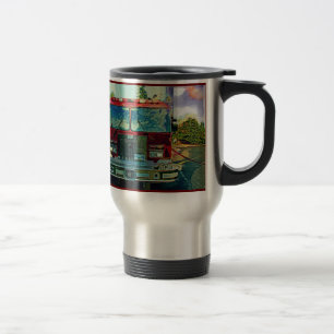 Mug De Voyage Un pompier rouge, la boue de voyage du pompier
