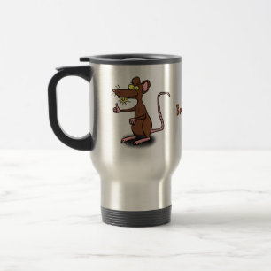 Mug De Voyage Un rat brun mignon pouce vers le haut dessin animé