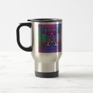 Mug De Voyage Un "Verre de pluie bleu" initial de coquillages