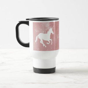 Mug De Voyage Unicorne rose Personnalisé Voyage Mug