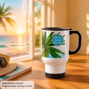 Mug De Voyage Vacances personnalisées au yucca tropical matin
