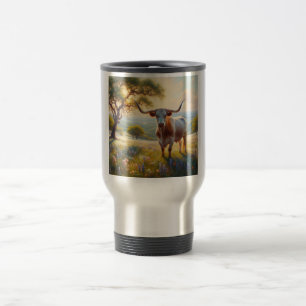 Mug De Voyage Vache à landes du printemps du Texas