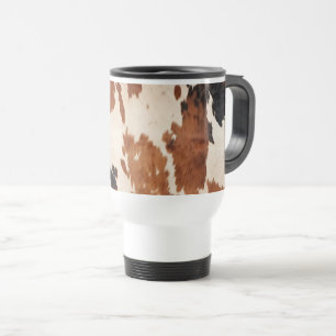 Mug De Voyage Vache blanche noire Brown occidentale