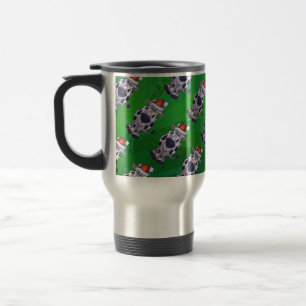 Mug De Voyage Vache Noël sur vert
