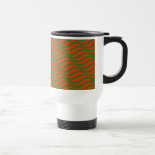 Mug De Voyage Vagues rouges et vertes