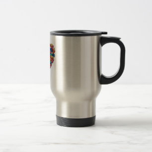 Mug De Voyage Valentine Colorful Heart Art Voyage / Mug Commuter