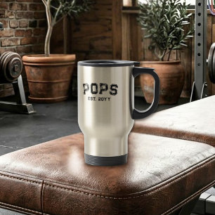Mug De Voyage Varsity Noir Gras Année d'Est Grand-Père Surnom 