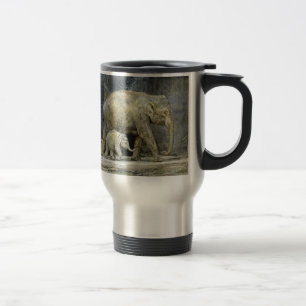 Mug De Voyage Veau et maman de bébé d'éléphant