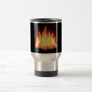MUG DE VOYAGE VECTEUR GRAPHIQUE DES FLAMES À FEU CHAUD