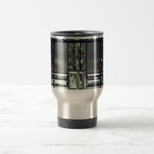 Mug De Voyage Verre biseauté look métallique argent noir moderne