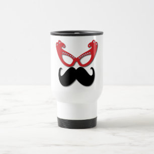 Mug De Voyage verres bling rouges avec la moustache